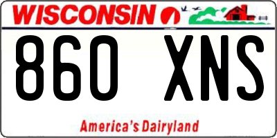 WI license plate 860XNS
