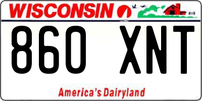 WI license plate 860XNT