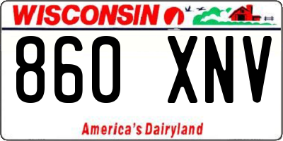 WI license plate 860XNV
