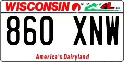 WI license plate 860XNW