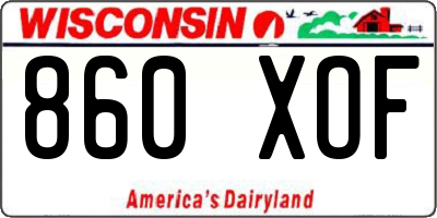 WI license plate 860XOF