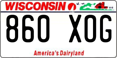 WI license plate 860XOG