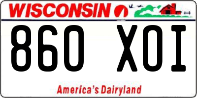 WI license plate 860XOI