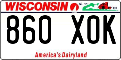 WI license plate 860XOK