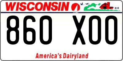 WI license plate 860XOO