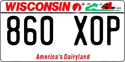 WI license plate 860XOP