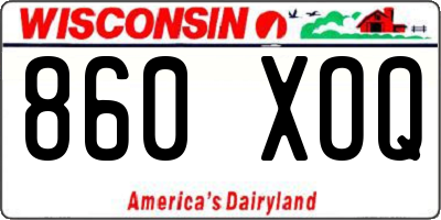 WI license plate 860XOQ