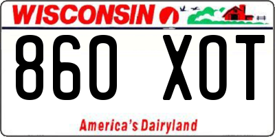 WI license plate 860XOT