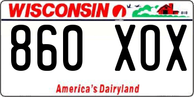 WI license plate 860XOX