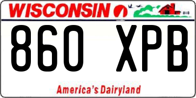 WI license plate 860XPB