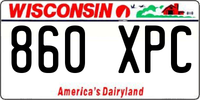 WI license plate 860XPC