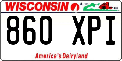 WI license plate 860XPI
