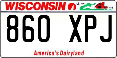 WI license plate 860XPJ