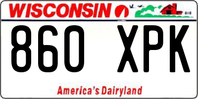 WI license plate 860XPK