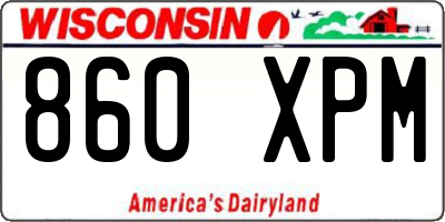 WI license plate 860XPM
