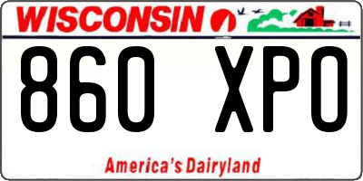 WI license plate 860XPO