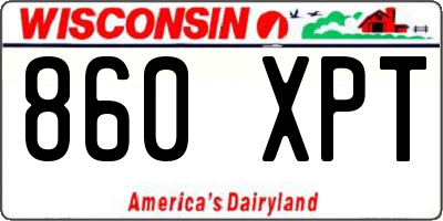 WI license plate 860XPT