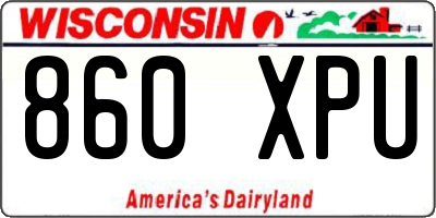 WI license plate 860XPU