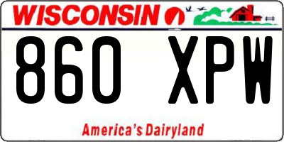 WI license plate 860XPW
