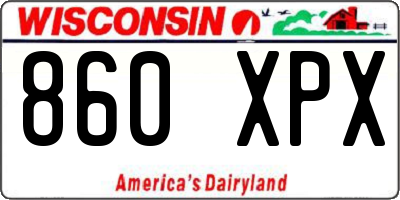 WI license plate 860XPX