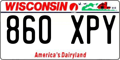 WI license plate 860XPY