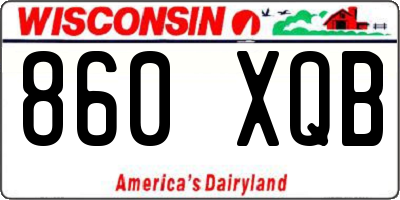 WI license plate 860XQB
