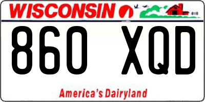 WI license plate 860XQD