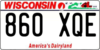 WI license plate 860XQE