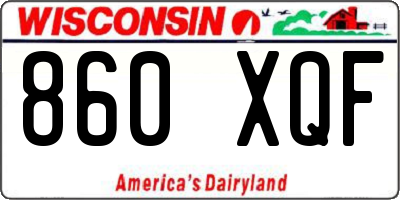 WI license plate 860XQF