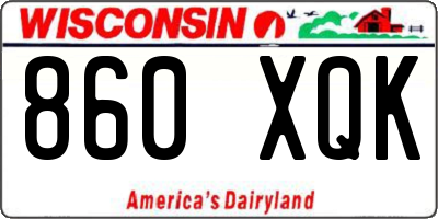 WI license plate 860XQK