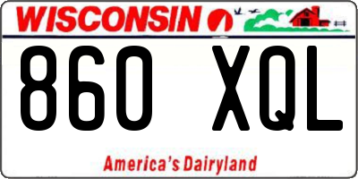 WI license plate 860XQL