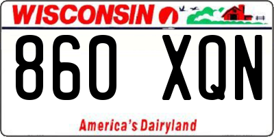 WI license plate 860XQN