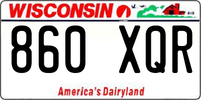 WI license plate 860XQR