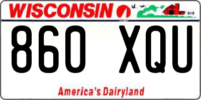 WI license plate 860XQU