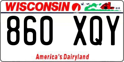 WI license plate 860XQY