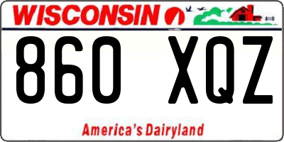 WI license plate 860XQZ