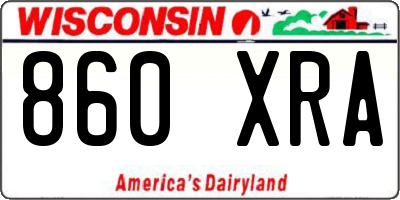 WI license plate 860XRA