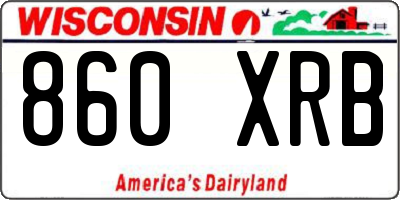 WI license plate 860XRB