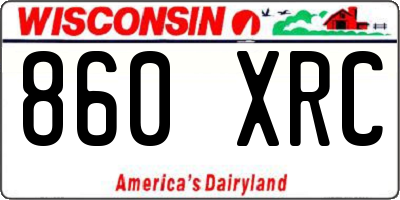 WI license plate 860XRC
