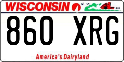 WI license plate 860XRG