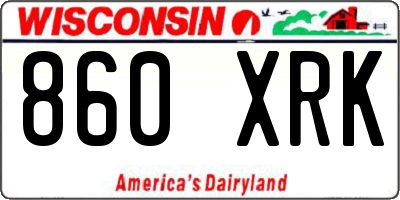 WI license plate 860XRK