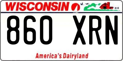 WI license plate 860XRN