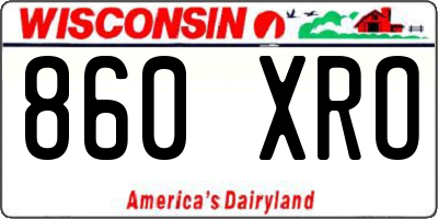 WI license plate 860XRO
