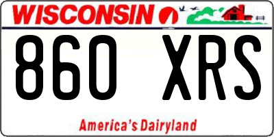 WI license plate 860XRS