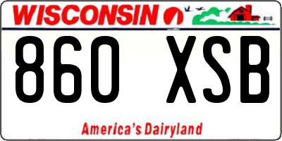 WI license plate 860XSB