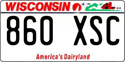 WI license plate 860XSC
