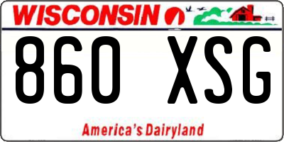 WI license plate 860XSG