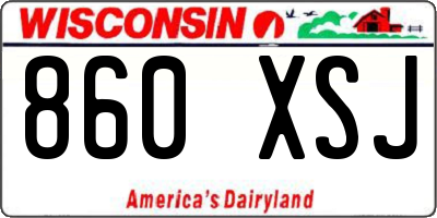 WI license plate 860XSJ