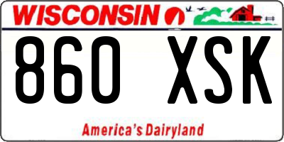 WI license plate 860XSK