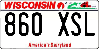 WI license plate 860XSL